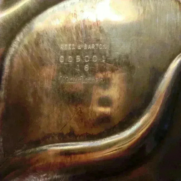 Vintage Silverplated Footed Reed & Barton Mayflower Tray Leaf Serving Platter - Picture 4 of 6